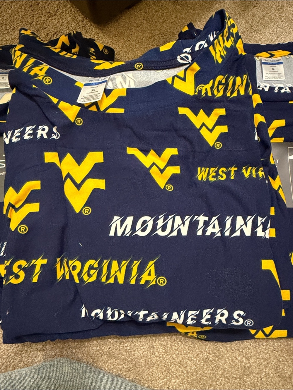 New West Virginia Mountaineers Navy & Gold Sleep Set - multiple sizes (S, M, XL) - Picture 4 of 7